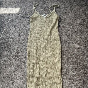 H&M Textured Olive Maxi Dress